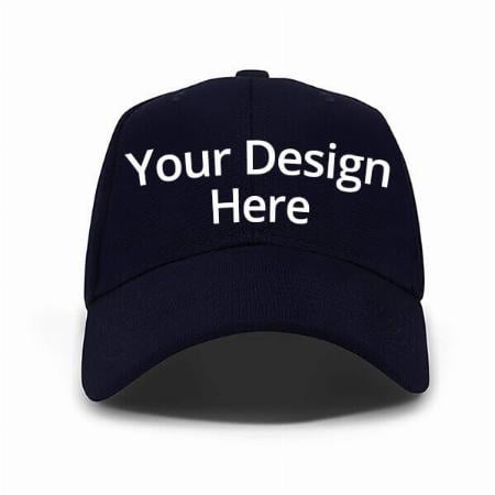 Navy Blue Customized Stylish Solid Colour Snapback Baseball Unisex Cap with Adjustable Buckle (Suitable for Head Size 54-60cm)