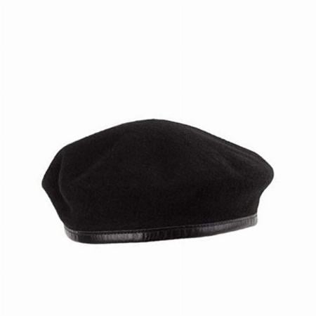Black Customized Unisex French Woolen Beret Cap