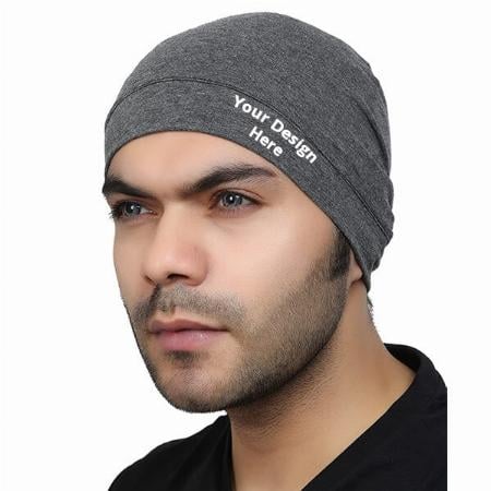 Grey Customized Unisex Helmet Liner, Skull Cap for Running, Cycling &amp; Sun Protection