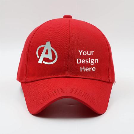 Red Customized Baseball Cap Snapback Trucker Hat, Outdoor Sports Baseball Hat, Hiking Hat, Running Hat