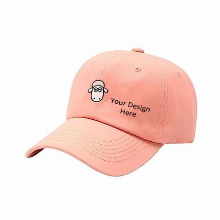 Peach Pink Customized Cap for Men Women Sports Soft Cotton Baseball Unisex Cap