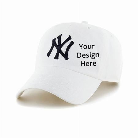 White Customized Unisex Men's Baseball Head Adjustable Cap
