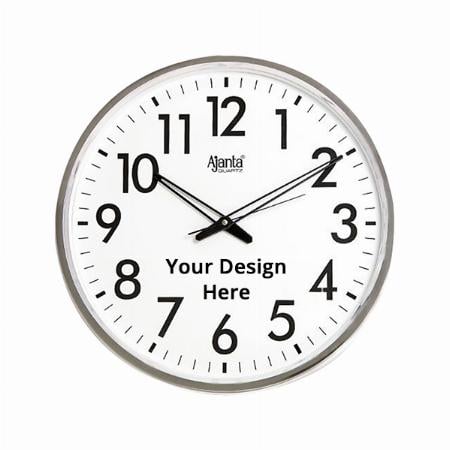 White Customized Ajanta Plastic Abstract Office Clock