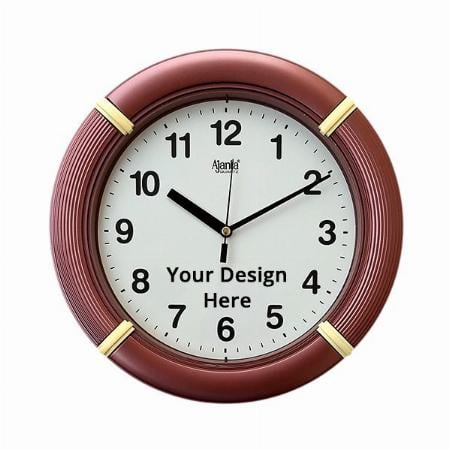 Brown Customized Ajanta Glass Wall Clock (Size -25 x 25 cm)