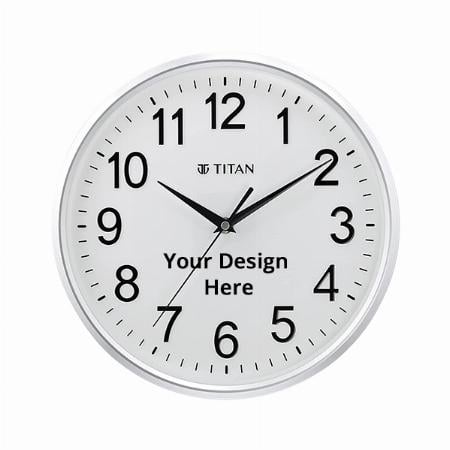 White Customized Titan Contemporary White Wall Clock with Silent Sweep Technology