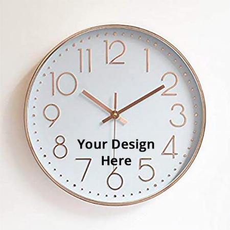 Rose Gold Customized Wall Clock 12" Silent Quartz Decorative Latest Wall Clock Non-Ticking Classic Clock Battery