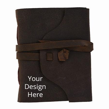 Brown Customized Handmade Belt Lock Notebook Journal Leather Diary Brown (5x7 Inch, 200 Pages-120 GSM)