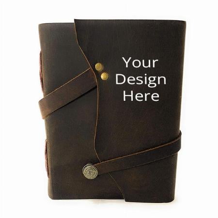 Dark Brown Customized International Genuine Hunter Leather Diary &amp; Handmade Personal Paper Diary (7 x 5 Inches)