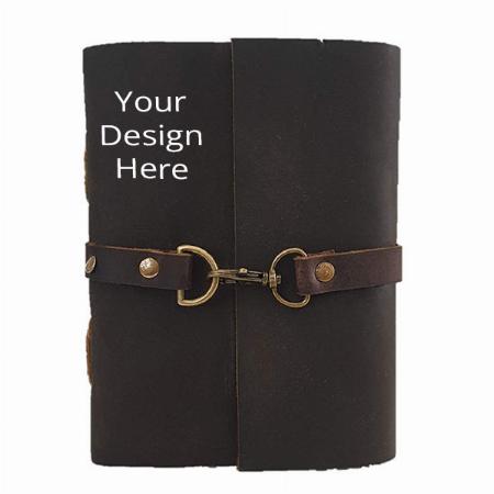 Vintage Brown Customized Leather Journal Writing Notebook Handmade Belt Leather Diary Brown (5x7")