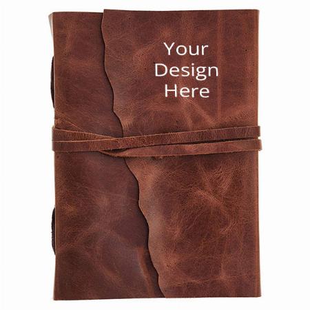 Crazy Brown Customized Leather Journal Writing Notebook Handmade Belt Leather Diary Brown (5x7")