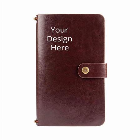 Brown Customized Leather Travel Journal Diary and Lined Notebook