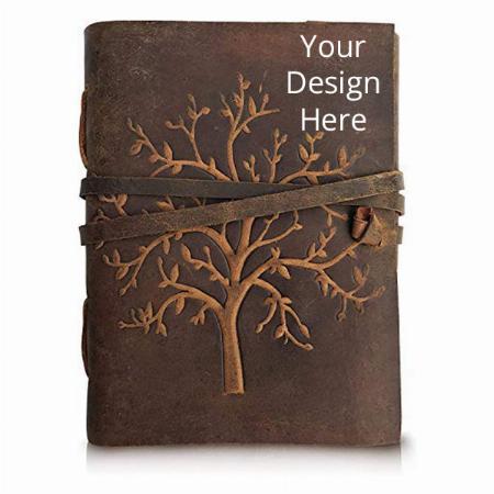 Brown Customized Antique Handmade Leather Bound Notepad for Men and Women 7 x 5 Inches
