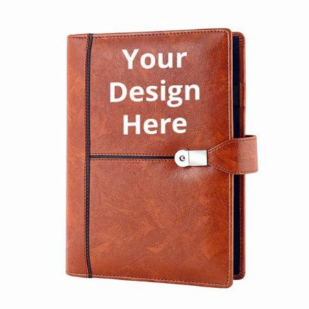 Brown Customized New Year 2022 Diary (PU Leather, 25 x 18.5 x 3 cm, 370 Pages, 80 GSM, A Grade Paper)