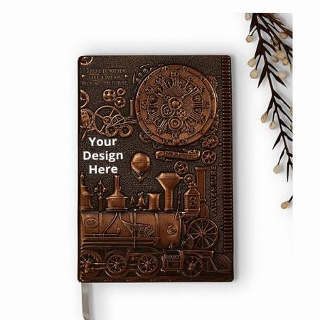 Bronze Customized 3D Art Embossed, Handcrafted Leather Journal Diary (A5, 100 Pages)