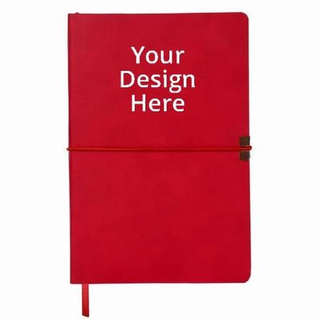 Red Customized PU Leather Soft Bound A5 Executive 2022 Diary For Office And Personal Use I192 Ruled Pages