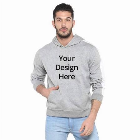 Grey Customized Men's Poly Cotton Hooded Neck Sweat Shirt