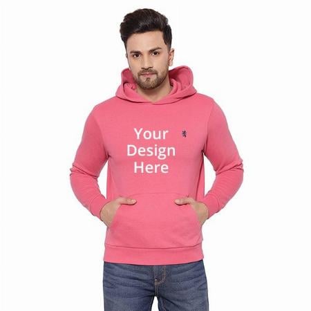 Pink Customized Red Tape Men's Cotton Hooded Neck Hoodie