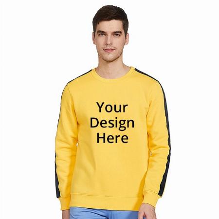 Yellow Customized Men's Cotton Hooded Neck Sweatshirts