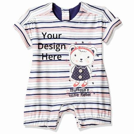 White Customized Girl's A Regular Fit Romper Suit (Pack of 3)