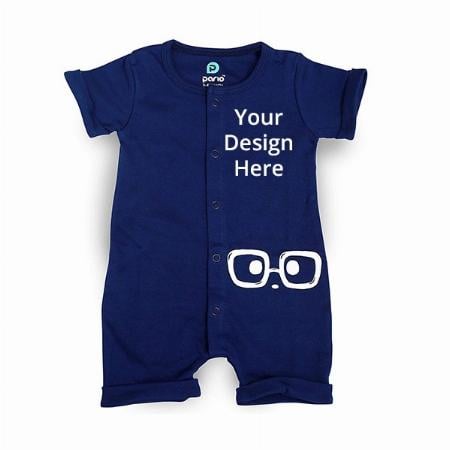 Navy Customized Baby Boys And Baby Girls Romper/BodySuit/SleepSuit For New Born (0-3 Months)