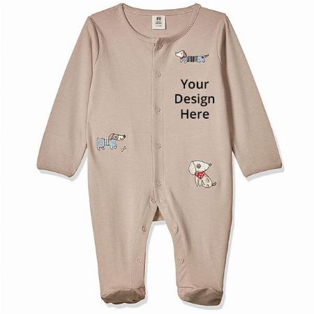 Brown Customized Unisex-Baby Regular Fit Romper Suit