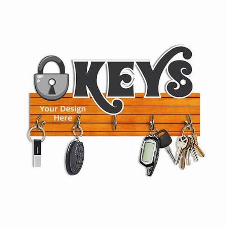 Multi-Color Customized Key Holder for Home Decor with Stylish Stainless Steel 5 Hooks Beautiful Key Organizer | Designer Wall Hanging