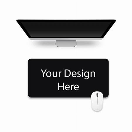 Black Customized Non-Slip Desk Pad, Mouse Pad, Waterproof PVC Leather Desk Table Protector, Ultra Thin Large Desk Blotter, Easy Clean Laptop Desk Writing Mat (31.5" x 15.7")