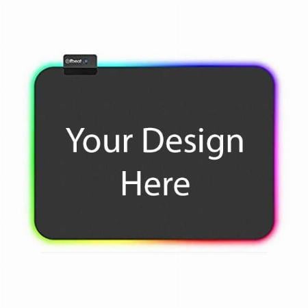 Black Customized Gaming Mouse Pad | Rainbow Effects | Smooth Surface Non-Slip &amp; Water Resistance Computer Mouse Pad Mat (Dimensions 35 x 25 x 0.4 CM)