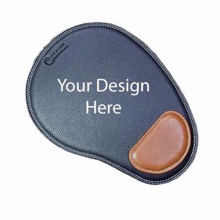 Black Customized Leather Mouse Pad with Wrist Support, Non- Slip Velvet Base for Laptop, Computer,Desktop for Home &amp; Office Use