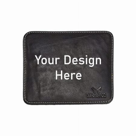 Black Customized Genuine Leather European Design Mouse Pad