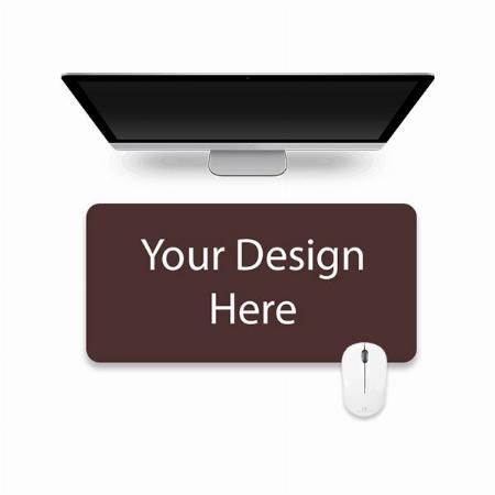 Dark Brown Customized Non-Slip PU Leather Desk Mat/Mouse Pad | Ultra Thin Waterproof Desk Writing Mat for Office, College, School, Home (30" X 15")