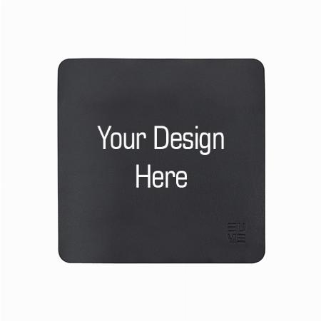 Black Customized Mouse Pad for Work from Home/Office | Vegan Leather | Anti-Skid, Anti-Slip, Reversible use, Dual Color | Splash-Proof