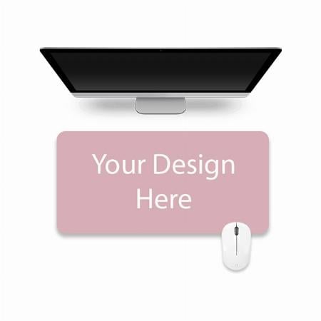 Pink & Grey Customized Dual Sided Mouse Pad Desk Mat for Office/Home/Gaming | Waterproof Vegan Leather Desk Pad | Soft Extended Mouse Pad (90x45cm)