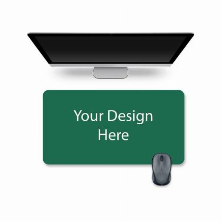 Dark Green Customized Leather Desk Pad Protector, Mouse Pad, Office Pad, Computer Office Desk Mat, Non-Slip, Reversible, Dual-side Vegan Leather (Size - 35.4" x 17.7")