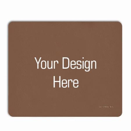 Light Brown Customized Mouse Pad for Work from Home/Office | Anti-Skid, Anti-Slip, Vegan Leather Top, Rubber Base | Splash Proof
