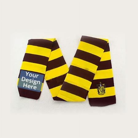 Yellow Customized Harry Potter Themed Knit Scarf Muffler