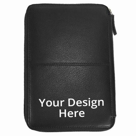 Brown Customized  Leather Unisex Passport Holder Cum Document Organizer