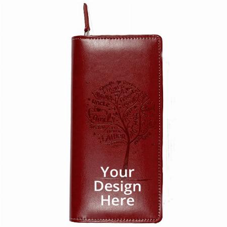 Cherry Red Customized RFID Safe 6 Passport Holder, 8 Slots