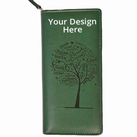 Bottle Green Customized Passport Holder With 8 Slots