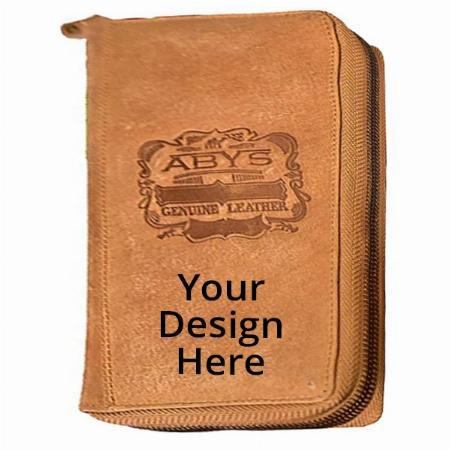 Brown Customized Leather Passport Holder