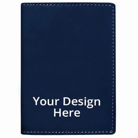 Blue Customized Leather Passport Cover Travel Wallet for Men & Women