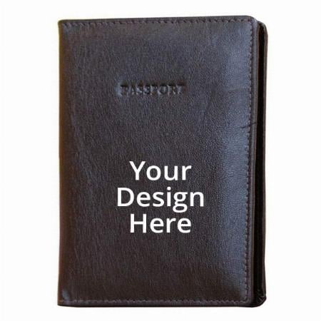 Black Customized Leather Unisex Passport Cover to Protect Your Passport