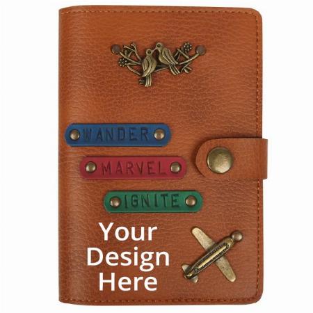 Brown Customized Wander Marvel Ignite Finish Quoted Passport Cover