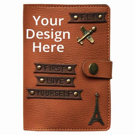 Brown Customized Passport Cover