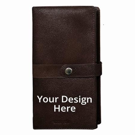 Coffee Brown Customized Genuine Leather Business Card Holder, Passport Holder, Cheque Book Holder, Credit Card Holder