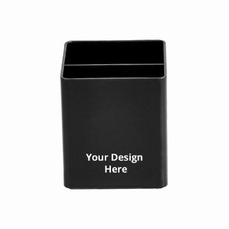 Black Customized Plastic Desk Organizer, Pen Cup