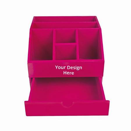 Pink Customized Dream Big Unicorn Supply Caddy Desk/Table Organizer for Office/Home Supplies Makeup Brush|Classroom Organization Woman &amp; Kids Pencil Stand with Drawer|Multi-Functional Accessories, Stationary, Return Gift