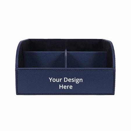 Navy Blue Customized Hand Made Elegant Wooden TV-AC Remote Mobile Organizer Stand Holder