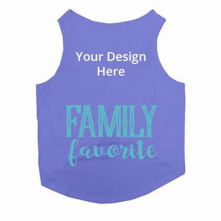 Lavendar Customized Pet Dog Round Neck Sleeveless Vest Tank T-Shirt Apparel/Clothes/Tees, Gift for Dogs