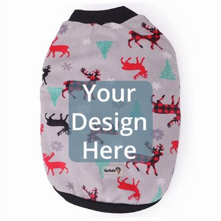 Grey Customized Pet Printed Dogs Winter Wear Warm Clothes, Outfit for Dogs, Cats and Rabbits (Size 18")